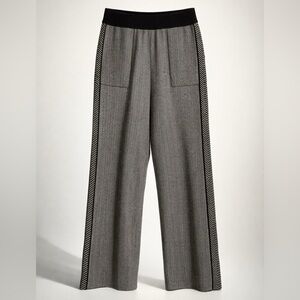 KLEIO Wide Leg Pants with Black and White Pattern